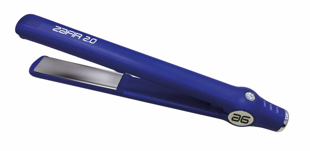 Plancha Profesional Zafir Azul Placas de Titanio 230º. -Alvi Cosmetics.